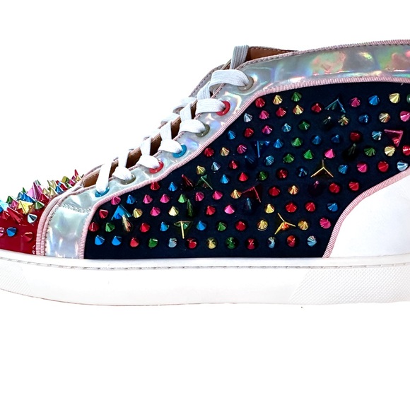 Louboutin Lou Spikes Hi Tops. - Picture 4 of 5